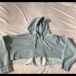Calvin Klein cropped hoddie (gray)
